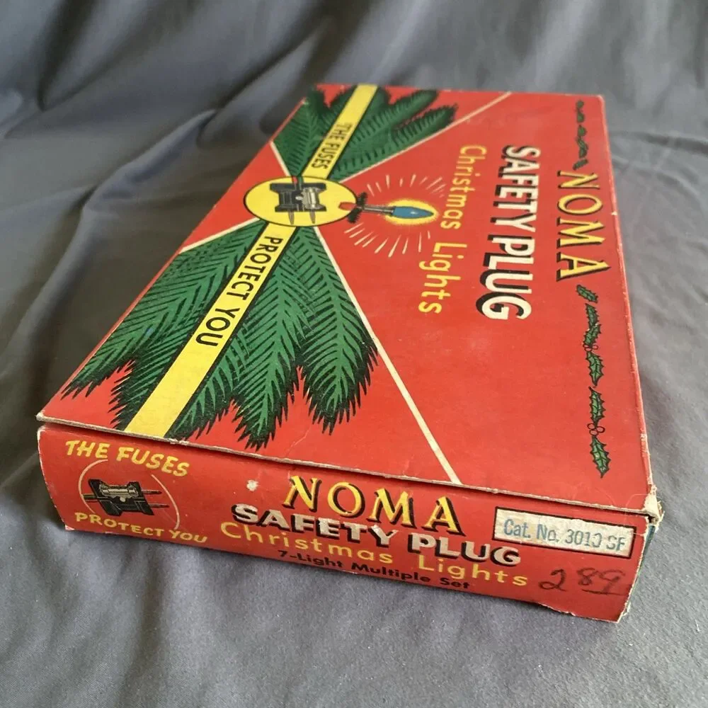 Vintage Christmas NOMA LITES 2 Wire Light Strand w Bead Original Box